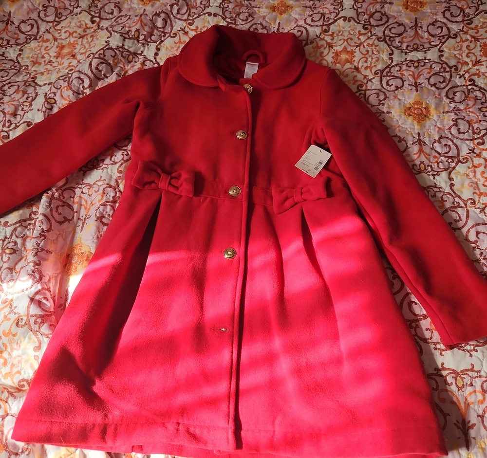 Gymboree Red Pea Coat with Bow Details